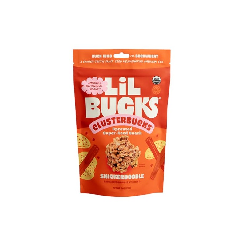 Lil Bucks, Cereal Buckwheat Clusterbucks Snickerdoodle Organic, 6 Ounce