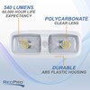 RecPro RV 12v LED Double Dome Lighting Fixture Includes Switch