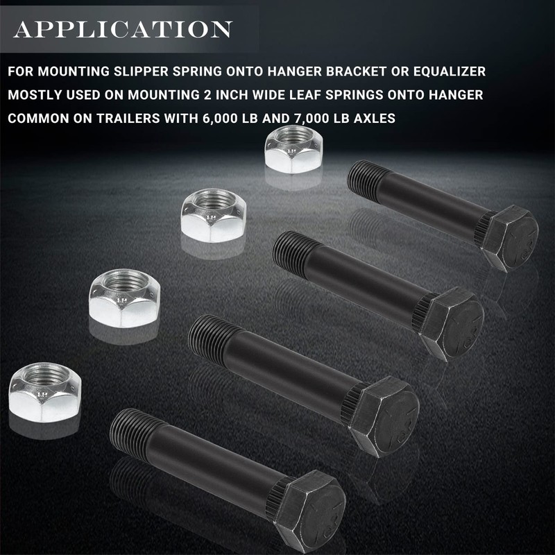 9/16" -18 X 3-1/2" Trailer Leaf Spring Shackle Bolts with
