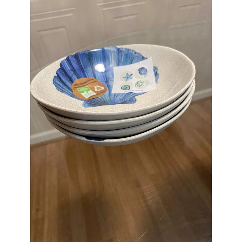Sigrid Olsen Sealife MELAMINE Salad/Cereal Bowls 7”Set Of 4