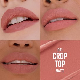 Maybelline New York,nuevo Maybelline Serum Lipstick, Labial en Barra, Hidratación con Aceites Naturales y Volumen hasta por 8H, Tono MateCrop top, 3.12g