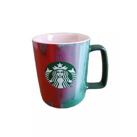Starbucks 2021 Christmas Vertical Holiday Paint Stripes 9.5oz Mug With D Handle