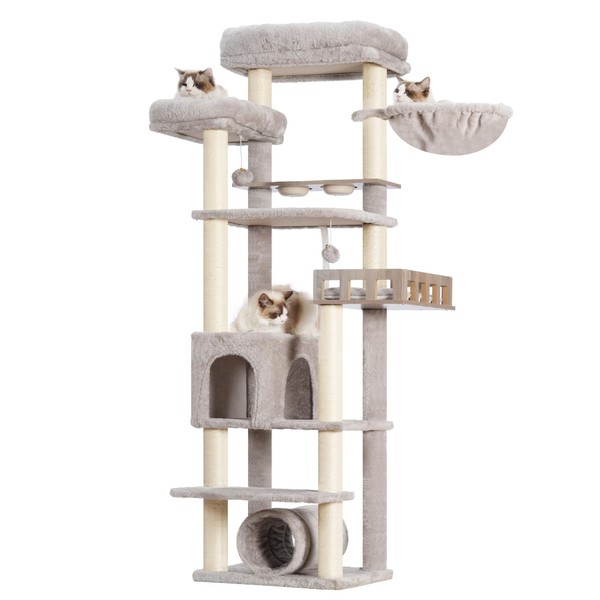 Gitelsnour Cat Tree with Tunnel, Cat Tower for Indoor Cats,