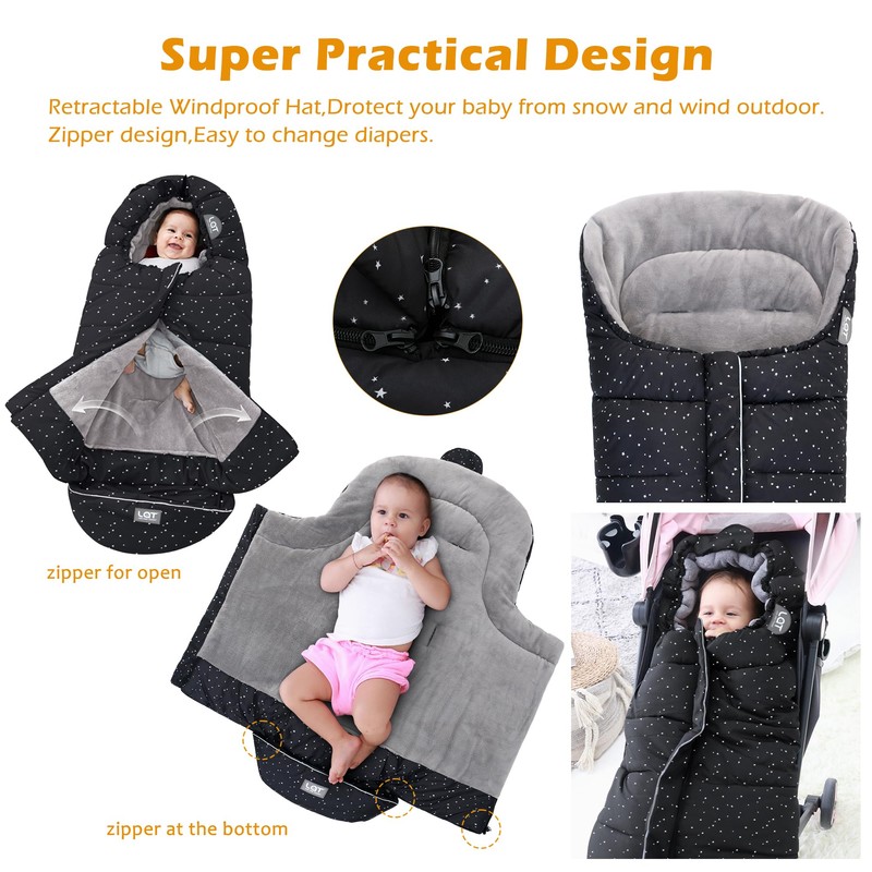 LAT Baby Warm Bunting Bag Universal,Stroller Sleeping Bag Cold Weather,Waterproof