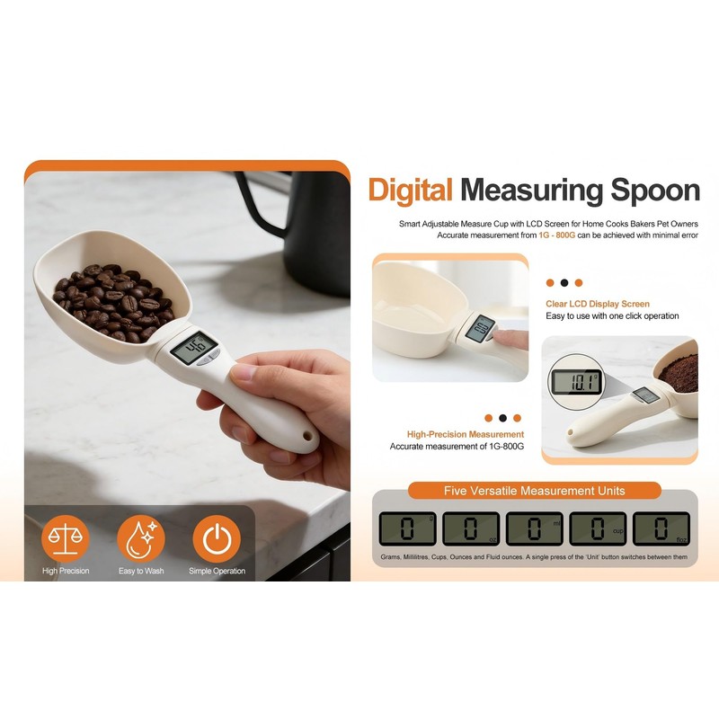 New Digital Measuring Spoon, Electronic Measuring Spoon 800g/0.1g High Precision