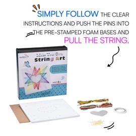 Amazaque DIY String Art Craft Kit for Kids - Colorful Arts and Crafts Projects - Creative and Unique Birthday Gift for Little Girls - 3D Yarn Crafting Kits - Sewing Set with Art Patterns for Kid