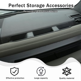 HIRUFAIT Co-pilot Front Organizer Tray Compatible with LR Defender 90/110/130 2020-2025 Accessories, Dashboard Side Storage Box ABS Black