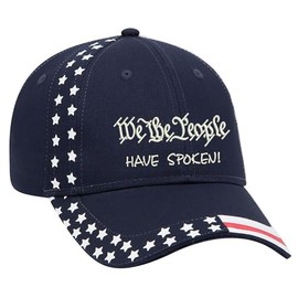 We The People Have Spoken Embroidered One Size Fits All Structured US Flag Hat (US, Alpha, One Size, Navy585)