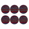 IBILIU Native American Style Coasters for Drinks,Set of 6 Leather