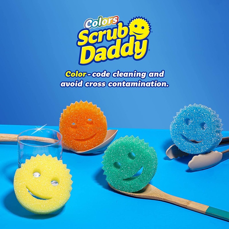 Scrub Daddy Sponge Set - Colors - Scratch-Free Scrubbers for