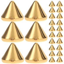 Healifty 100 unids Cone Spike Screwback Studs Punk Stud Spikes Leathercraft Remaches para Ropa Accesorio de joyería Artesanal de Cuero (Dorado)