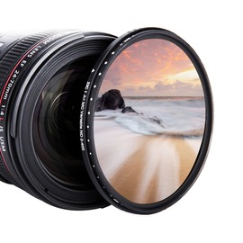 JJC 55mm Variable Neutral Density Filter ND2 to ND400, Slim Fader ND Filter for Sony A6600 A6500 A6400 A6000 with E 18-135mm f/3.5-5.6, Sigma 56mm f/1.4 DC DN Lens& More with 55mm Thread