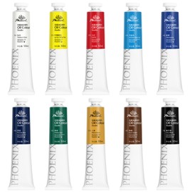 PHOENIX Studio Oil Paint Set - 10 Colors x 50ml / 1.69 Fl oz. - Professional Oil Based Art Paints for Painting