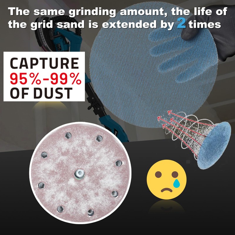 9 Inch Drywall Sanding Discs 180 Grit, 10PCS Mesh Sandpaper