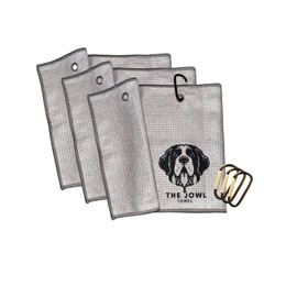 Security Sensor Spacers 3 Pack Jowl Towels with Hooks, Attaches to Leash for Large Dogs, 3 Towels