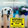 High Quality Sign "Achtung Freilaufender Hund" 300 x 200 mm