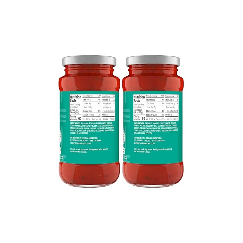 Primal Kitchen Unsweetened Red Pizza Sauce, No Added Sugar, Made