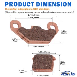Yeoflagtrade Rear Disc Brake Pads Replacement for SSR 125cc 110cc 90cc 70cc Apollo DB27 110cc Kayo TS90 TSD-F110 Stomp Juicebox FXJ110 Thumpstar Demon Stomp BSE Lifan YX Pit Dirt Bikes Parts