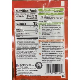 McCormick Slow Cooker HEARTY BEEF STEW Seasoning Mix Savory Herbs & Spices 1.5oz