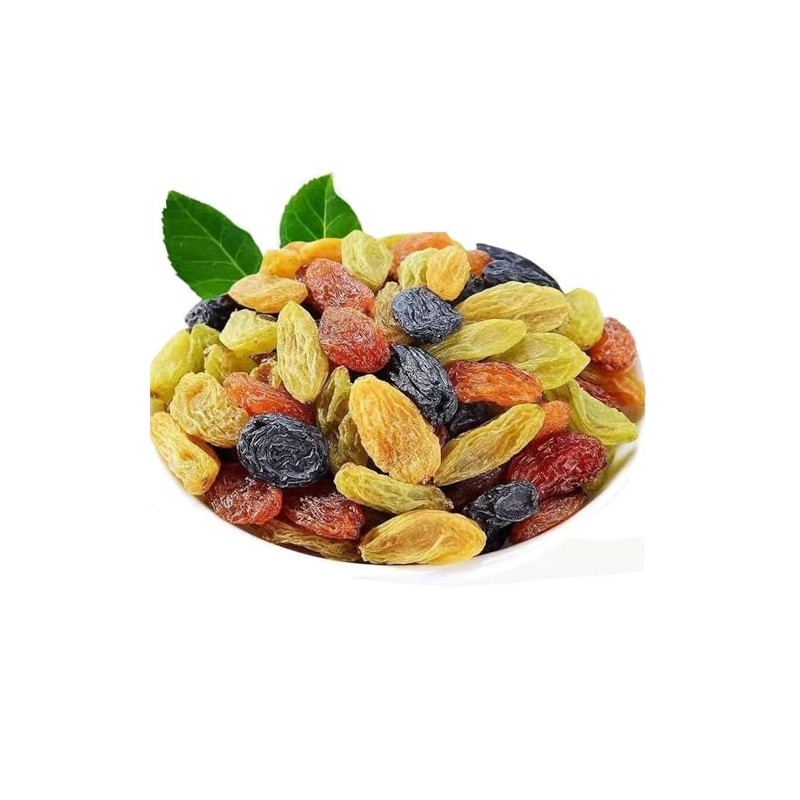 Golden Raisins, Big fruit green grapes seedless，Tri colored raisins16.7oz/500g，No Added