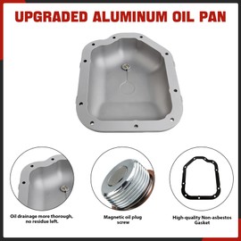 264-465 Upgraded aluminum Engine Oil Pan with Gasket & Magnetic Drain Plug Replacement for Nissan Altima 2007-2016, Murano 2009-2016, Quest 2011-2014, Pathfinder Infiniti JX35 QX60 3.5L
