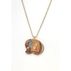 Brown Elephant Pendant Necklace with Magnifier Reading Lens