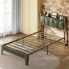 LIKIMIO Twin XL Bed Frame, Storage Headboard with Charging Station,