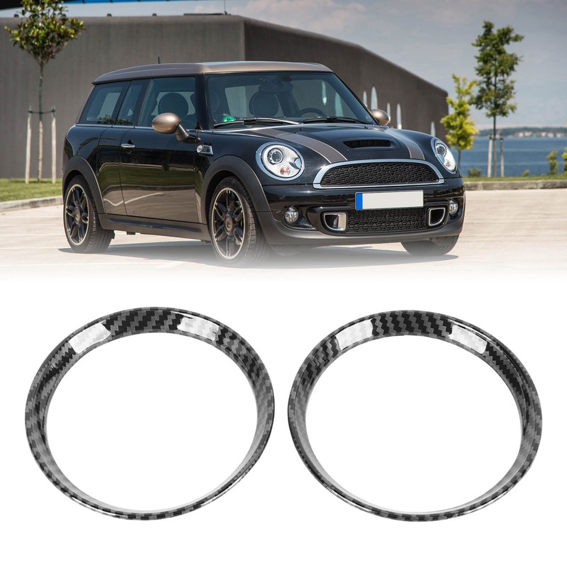 2Pcs Cup Holder Panel Cover Carbon Fiber Pattern Anti Scratch