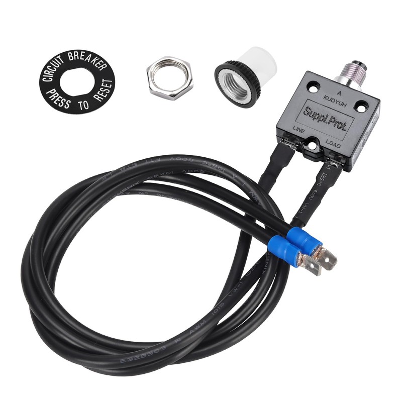 Push Button Circuit Breaker 20Amp, Briidea Fuse Tester Manual Reset