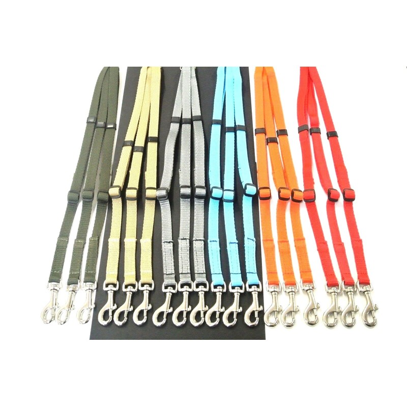 Dog Coupler/Splitter Lead Dual Walking Leash Adjustable 13mm Webbing 3