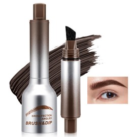 Boobeen Brow Fection Angled Brush & Dip, Waterproof Liquid Eyebrow Brush, Long Lasting Brow Pencil for Beginner, Creates Real-looking Brows Effortlessly