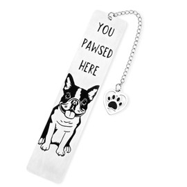 Funny Dog Bookmark for Reading Women, You Pawsed Here Book Mark Cute Metal Puppy Mom Lover Gifts for Owners Men Women Bookworm (Style 2)