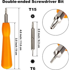 Doorbell Screwdriver Replacement - Double-Ended T6 T15 Security Screws Spare Screws for Ring Doorbell, Compatible with 2nd Generation Video Doorbell 2, Doorbell Screwdriver (Orange)