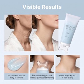 Crema hidratante con péptidos PDRN, crema antiedad iluminadora con Gua Sha, crema reafirmante y lifting para rostro y cuello, hidratante reafirmante y reparadora para piel sensible (2PCS)