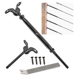 Mayset Black Adjustable Stainless Steel 1/8 inch Cable Railing Kit, Deck Railing Fittings (Marine Grade, 10Pairs)