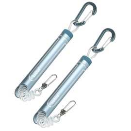 Booms Fishing T09 Coiled Lanyard，2 Pack Blue Kayak Paddle Leash，Outdoor Kayak Paddle Accessories，Retractable Lanyard for Kayak Fishing