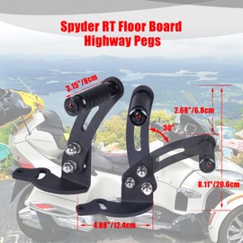 Goldfire 1 Pair Floor Board Highway Road Pegs Adjustable Can Am Spyder RT Foot Rest Extensions Highway Mounts with Footpegs RT Highway Pegs Fits For Can Am Spyder RT Factory Floorboard 2010-2019