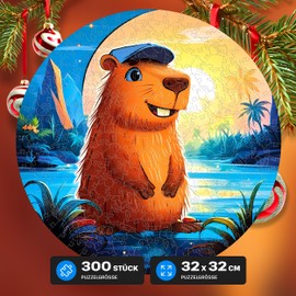 ESC WELT Capybara Wooden Puzzle 300 Pieces - Challenging Thinking Game for Children and Adults - Environmentally Friendly & Fun Learning Toy - Challenging Game - Wooden Thinking Game