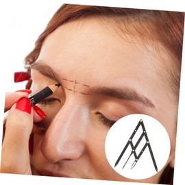 Mikinona Professional Eyebrow Ruler Golden Ratio 1pc Stainless Steel No Scale Three-point Positioning Compact Design