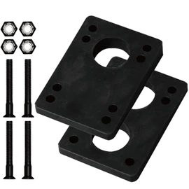 OMG SKATEBOARD TPR WEDGE RISER SET SURFSKATE Riser Pad for Surf Skates Angled Set One Side Black 0.2 inch (6 mm) / 0.5 inch (12 mm)