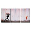 Wieco Art 3 Piece Banksy Famous Canvas Paintings Wall Art