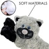 Novelty Draught Draft Excluder, Grey Cat Design Soft Micro Fleece