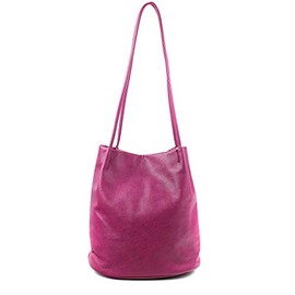 AOSSTA Womens Tote Bag Fashion Designer Medium Size Plain Soft Faux Leather Hobo Shoulder Handbag Bucket Bags (6773 Purple)