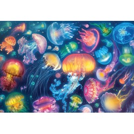Buffalo Games - Jellyfish Fantasy - 1500 Piece Jigsaw Puzzle for Adults Challenging Puzzle Perfect for Game Nights - 1500 Piece Finished Size is 31.50 x 23.50