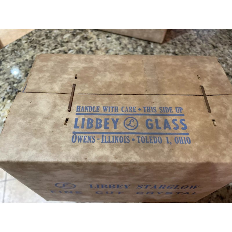 Libbey Vtg. RARE! NOS NIB! Libbey STARGLOW Cut Glassware 3