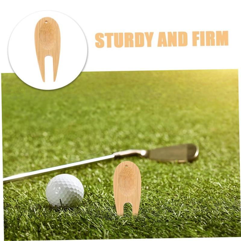 Mipcase 8pcs Bamboo Golf Divot Tool Divot Repair Tool Fork