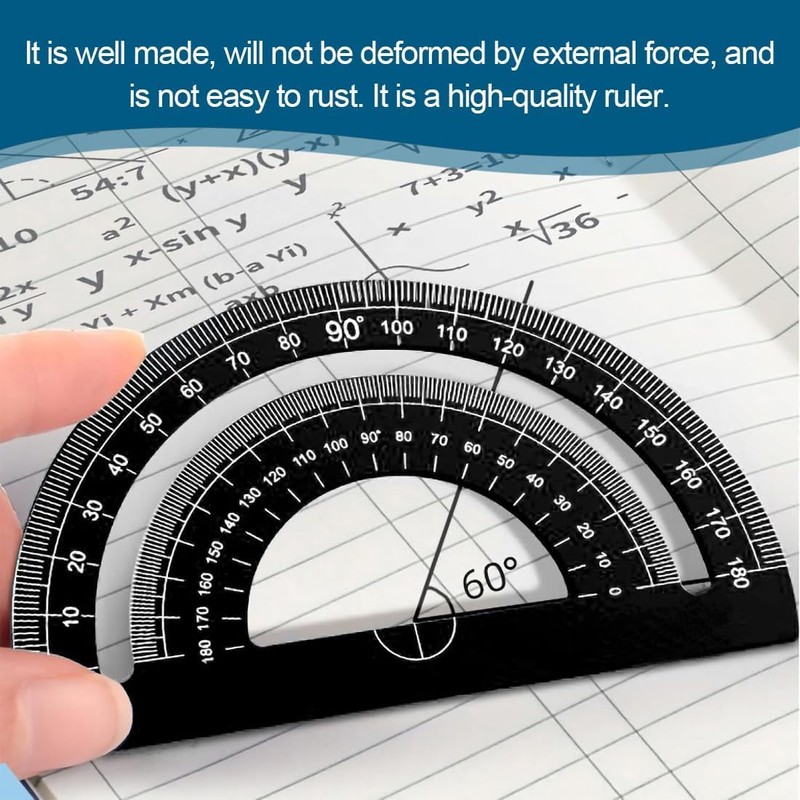 RDNKVB 4pcs Ruler Set Made of Aluminium Alloy Protractor Triangle