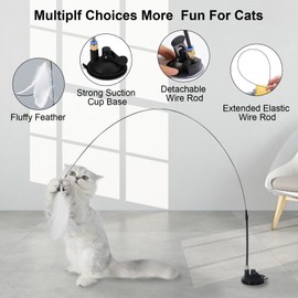 RICHDMI Pack of 5 Cat Toys, Cat Toy, Cat Tile, Interactive Cat Toy, Cat Fishing Suction Cup, Cat Toy Set, Cat Toy Angel, Cat Toy Set for Kittens and Cats