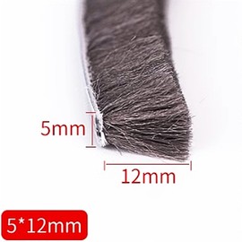Soezy 16 Ft (5m) 196 Inch Sliding sash Windows Doors Tape Pile Draught excluder Brush Seal Strip weatherstrip 5mm x 12mm (3/16 1/2 Inch, Gray)