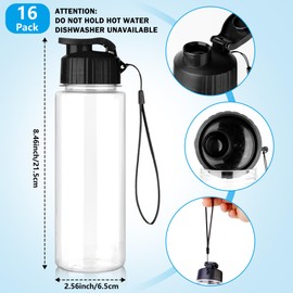 LYDTICK 16 Pack Bulk Water Bottles-17oz Plastic Sports Water Bottles for Kids and Adults Leak Proof, Reusable for Gym Travel School Office, Multicolor